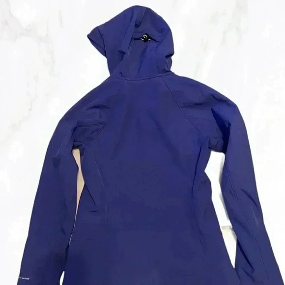 Columbia Phurtech baby blue and yellow long sleeve hood soft shell jacket S - Picture 4 of 5